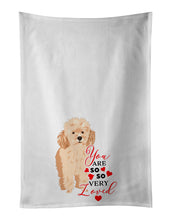 Load image into Gallery viewer, Poodle Toy Apricot #2 so Loved White Kitchen Towel Set of 2