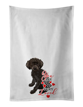 Load image into Gallery viewer, Poodle Toy Brown so Loved White Kitchen Towel Set of 2