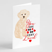 Load image into Gallery viewer, Poodle Toy Cream so Loved Greeting Cards -  Blank Note Cards – 8-Pack of Artist-Designed Cards with Envelopes