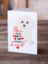 Load image into Gallery viewer, Poodle Toy White so Loved Greeting Cards -  Blank Note Cards – 8-Pack of Artist-Designed Cards with Envelopes