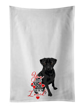 Load image into Gallery viewer, Pug Black #2 so Loved White Kitchen Towel Set of 2