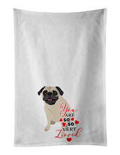 Load image into Gallery viewer, Pug Fawn #2 so Loved White Kitchen Towel Set of 2
