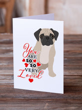 Load image into Gallery viewer, Pug Fawn #3 so Loved Greeting Cards -  Blank Note Cards – 8-Pack of Artist-Designed Cards with Envelopes