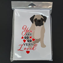 Load image into Gallery viewer, Pug Fawn #3 so Loved Greeting Cards -  Blank Note Cards – 8-Pack of Artist-Designed Cards with Envelopes
