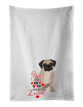 Load image into Gallery viewer, Pug Fawn #3 so Loved White Kitchen Towel Set of 2