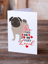 Load image into Gallery viewer, Pug Fawn #4 so Loved Greeting Cards -  Blank Note Cards – 8-Pack of Artist-Designed Cards with Envelopes