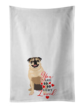 Load image into Gallery viewer, Pug Fawn #5 so Loved White Kitchen Towel Set of 2