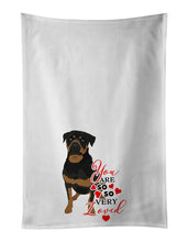 Load image into Gallery viewer, Rottweiler Black and Mahogany so Loved White Kitchen Towel Set of 2