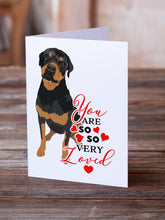 Load image into Gallery viewer, Rottweiler Black and Rust so Loved Greeting Cards -  Blank Note Cards – 8-Pack of Artist-Designed Cards with Envelopes