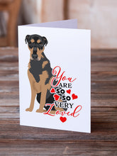 Load image into Gallery viewer, Rottweiler Black and Tan #2 so Loved Greeting Cards -  Blank Note Cards – 8-Pack of Artist-Designed Cards with Envelopes