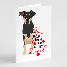 Load image into Gallery viewer, Rottweiler Black and Tan #3 so Loved Greeting Cards -  Blank Note Cards – 8-Pack of Artist-Designed Cards with Envelopes