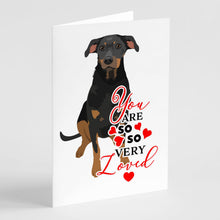 Load image into Gallery viewer, Rottweiler Black and Tan #5 so Loved Greeting Cards -  Blank Note Cards – 8-Pack of Artist-Designed Cards with Envelopes