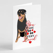 Load image into Gallery viewer, Rottweiler Black and Tan #7 so Loved Greeting Cards -  Blank Note Cards – 8-Pack of Artist-Designed Cards with Envelopes