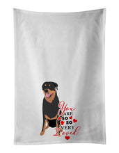 Load image into Gallery viewer, Rottweiler Black and Tan #7 so Loved White Kitchen Towel Set of 2