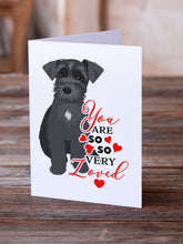 Load image into Gallery viewer, Schnauzer Black #1 so Loved Greeting Cards -  Blank Note Cards – 8-Pack of Artist-Designed Cards with Envelopes