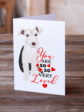 Load image into Gallery viewer, Schnauzer Parti so Loved Greeting Cards -  Blank Note Cards – 8-Pack of Artist-Designed Cards with Envelopes
