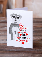 Load image into Gallery viewer, Schnauzer Salt and Pepper #1 so Loved Greeting Cards -  Blank Note Cards – 8-Pack of Artist-Designed Cards with Envelopes
