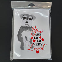 Load image into Gallery viewer, Schnauzer Salt and Pepper #1 so Loved Greeting Cards -  Blank Note Cards – 8-Pack of Artist-Designed Cards with Envelopes