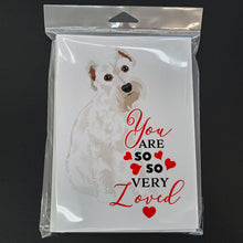 Load image into Gallery viewer, Schnauzer White #1 so Loved Greeting Cards -  Blank Note Cards – 8-Pack of Artist-Designed Cards with Envelopes
