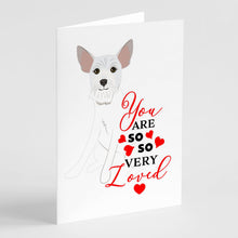 Load image into Gallery viewer, Schnauzer White #2 so Loved Greeting Cards -  Blank Note Cards – 8-Pack of Artist-Designed Cards with Envelopes