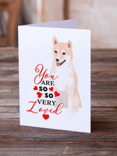 Load image into Gallery viewer, Shiba Inu Cream #2 so Loved Greeting Cards -  Blank Note Cards – 8-Pack of Artist-Designed Cards with Envelopes