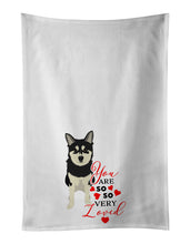 Load image into Gallery viewer, Shiba Inu Husky Mix so Loved White Kitchen Towel Set of 2