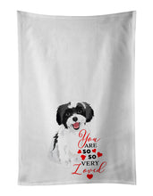 Load image into Gallery viewer, Shih-Tzu Black and White #3 so Loved White Kitchen Towel Set of 2