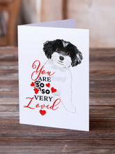 Load image into Gallery viewer, Shih-Tzu Black and White #4 so Loved Greeting Cards -  Blank Note Cards – 8-Pack of Artist-Designed Cards with Envelopes