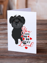 Load image into Gallery viewer, Shih-Tzu Black so Loved Greeting Cards -  Blank Note Cards – 8-Pack of Artist-Designed Cards with Envelopes