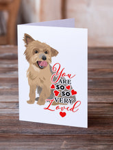 Load image into Gallery viewer, Yorkie Blue and Gold so Loved Greeting Cards -  Blank Note Cards – 8-Pack of Artist-Designed Cards with Envelopes