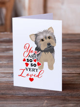 Load image into Gallery viewer, Yorkie Blue and Tan #2 so Loved Greeting Cards -  Blank Note Cards – 8-Pack of Artist-Designed Cards with Envelopes