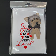 Load image into Gallery viewer, Yorkie Blue and Tan #2 so Loved Greeting Cards -  Blank Note Cards – 8-Pack of Artist-Designed Cards with Envelopes