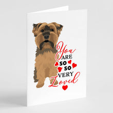 Load image into Gallery viewer, Yorkie Chocolate #1 so Loved Greeting Cards -  Blank Note Cards – 8-Pack of Artist-Designed Cards with Envelopes