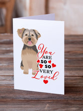 Load image into Gallery viewer, Yorkie Chocolate #2 so Loved Greeting Cards -  Blank Note Cards – 8-Pack of Artist-Designed Cards with Envelopes