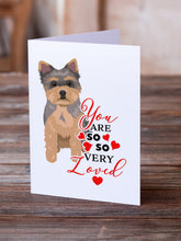 Load image into Gallery viewer, Yorkie Chocolate Puppy so Loved Greeting Cards -  Blank Note Cards – 8-Pack of Artist-Designed Cards with Envelopes