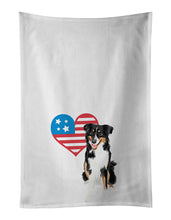 Load image into Gallery viewer, Australian Shepherd Black Tricolor #3 Patriotic White Kitchen Towel Set of 2