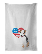 Load image into Gallery viewer, Australian Shepherd Blue Merle Puppy #2 Patriotic White Kitchen Towel Set of 2