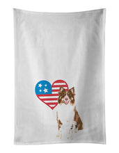 Load image into Gallery viewer, Australian Shepherd Red Tricolor #2 Patriotic White Kitchen Towel Set of 2