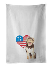 Load image into Gallery viewer, Australian Shepherd Red Tricolor #3 Patriotic White Kitchen Towel Set of 2