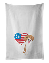 Load image into Gallery viewer, Beagle Red and White Red Ticked #2 Patriotic White Kitchen Towel Set of 2