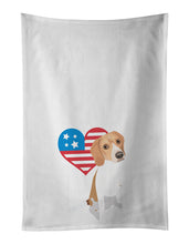 Load image into Gallery viewer, Beagle Red and White Red Ticked #3 Patriotic White Kitchen Towel Set of 2