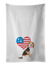 Load image into Gallery viewer, Beagle Tricolor Red Ticked #1 Patriotic White Kitchen Towel Set of 2