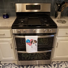 Load image into Gallery viewer, Beagle Tricolor Ticked Patriotic White Kitchen Towel Set of 2