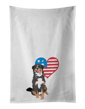 Load image into Gallery viewer, Bernese Mountain Dog #1 Patriotic White Kitchen Towel Set of 2
