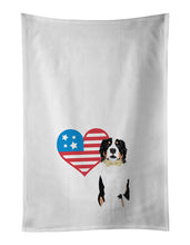Load image into Gallery viewer, Bernese Mountain Dog #2 Patriotic White Kitchen Towel Set of 2