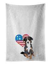 Load image into Gallery viewer, Bernese Mountain Dog Puppy #2 Patriotic White Kitchen Towel Set of 2