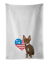 Load image into Gallery viewer, Chihuahua Chocolate and White #2 Patriotic White Kitchen Towel Set of 2