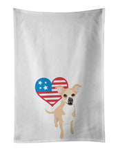 Load image into Gallery viewer, Chihuahua Gold and White Patriotic White Kitchen Towel Set of 2
