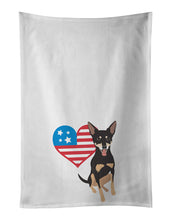 Load image into Gallery viewer, Chihuahua Tricolor #1 Patriotic White Kitchen Towel Set of 2