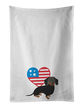 Load image into Gallery viewer, Dachshund Black and Tan #1Patriotic White Kitchen Towel Set of 2